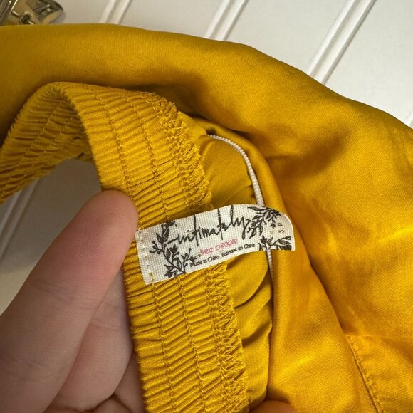 Free People Intimately Yellow Satin Bandeau Top D16 - Picture 5 of 6